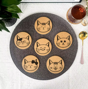 Kittie Faces 6 Piece Coaster Set